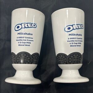 Oreo Milkshake Glass Set. With milkshake recipe.
